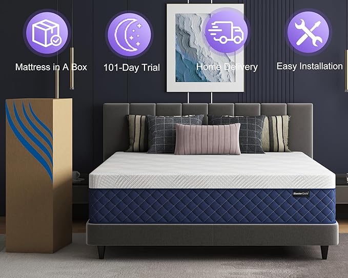 King Mattresses, 10 Inch Hybrid King Mattress in a Box, Memory Foam and Individual Pocket Spring Breathable Comfort for Sleep Supportive and Pressure Relief, CertiPUR-US, 80"*76"*10"