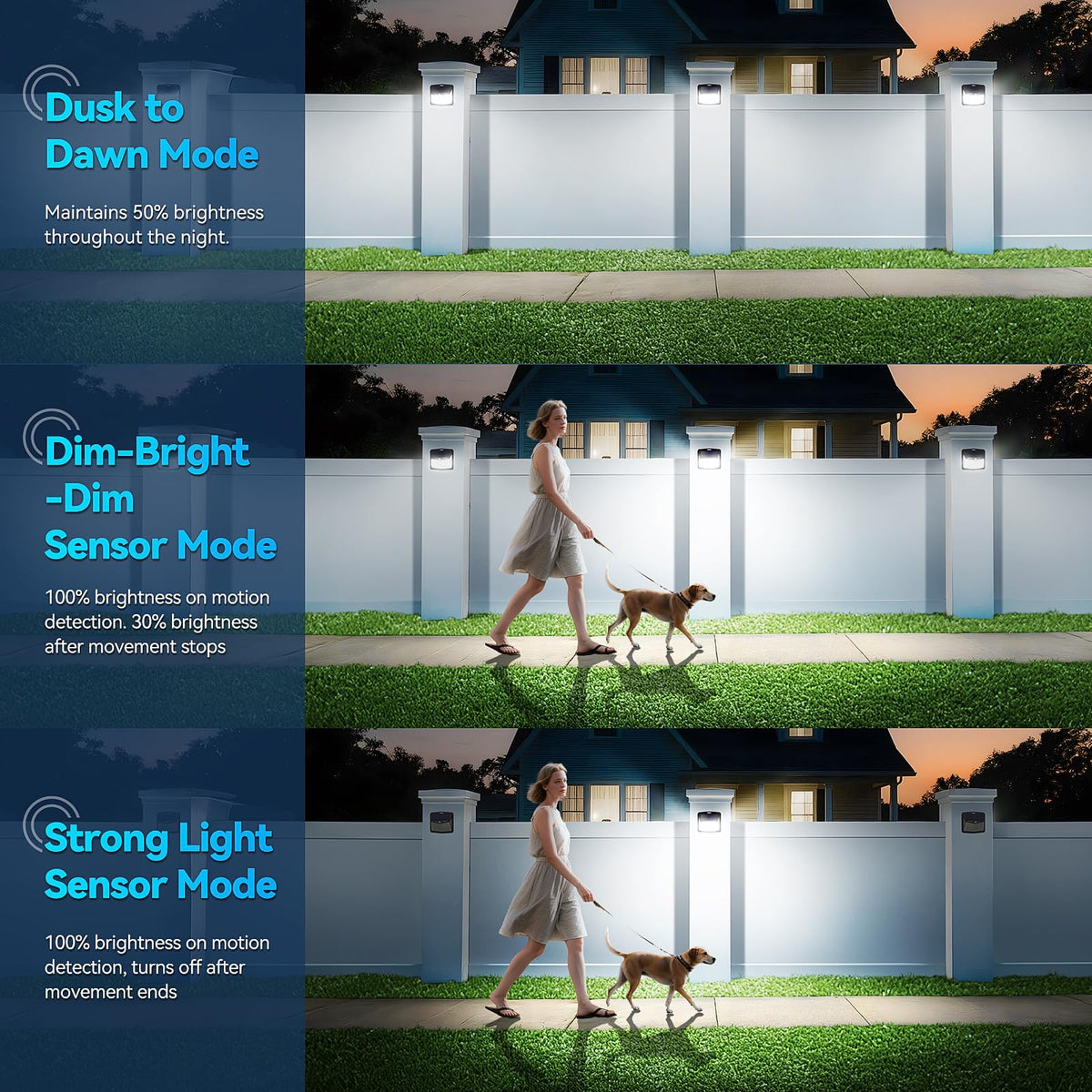 CLAONER Solar Lights Outdoor, [128 LED/4 Packs] Solar Motion Sensor Lights 3 Working Modes Outdoor Lights with 270° Wide Angle Wireless IP65 Waterproof Security Light for Fence Patio, Cold White