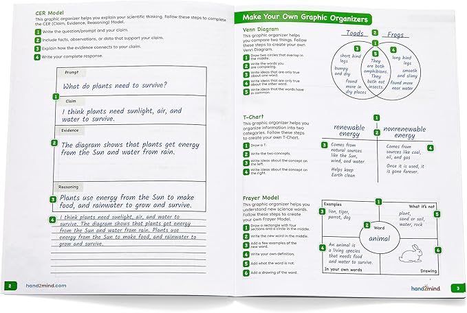 hand2mind Scientific Reasoning Notebook, Grades 3-5, Elementary Classroom Must Haves, Science Teacher Supplies, STEM Lab Notebooks for Kids (Set of 10)