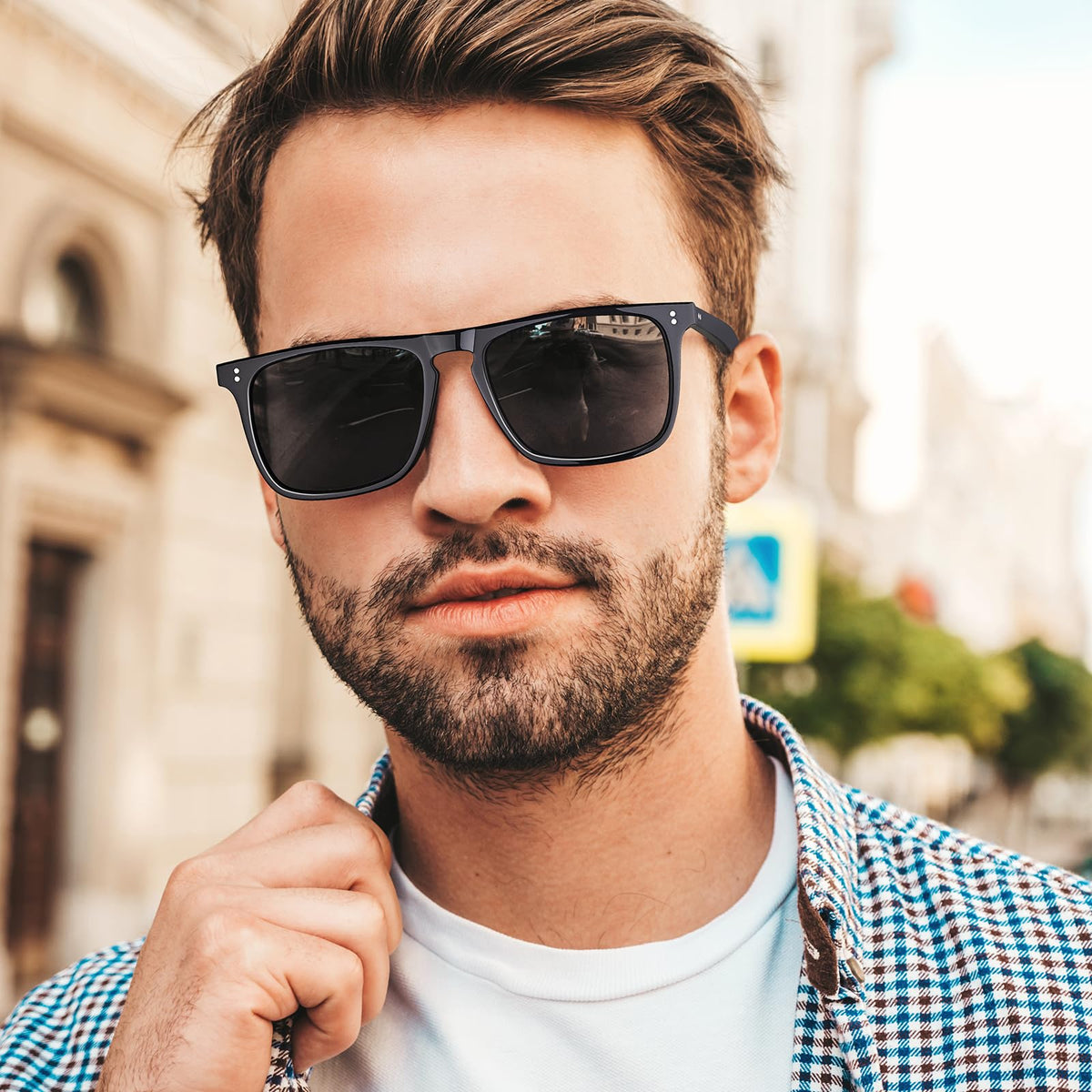 CARFIA Retro Polarized Sunglasses for Men UV Protection Hand-crafted Acetate Frame Fashion Cool Sun Glasses CA53572