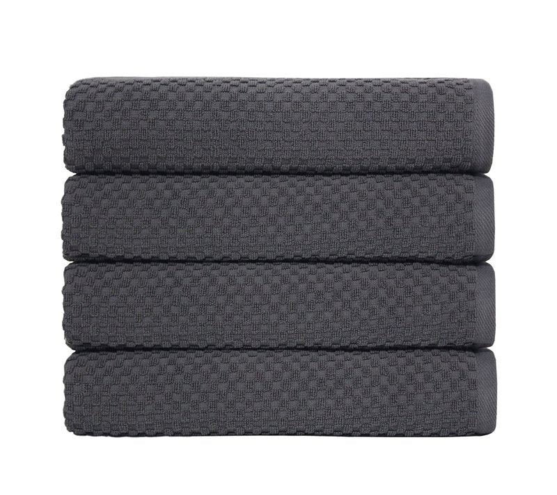 COTTON CRAFT Waffle Luxury Euro Spa Waffle Weave Towel Set - 100% Ringspun Cotton - Absorbent Quick Dry - Oversized 30 x 56 inch - Grey