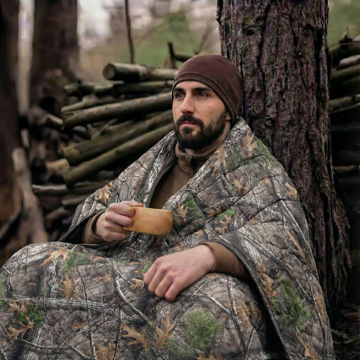 LOOGU Super Camo Blanket Waterproof Poncho Liner for Outdoor Camping, Hiking, Hunting, Survival, Backpacking, Picnicking, Fishing Trips