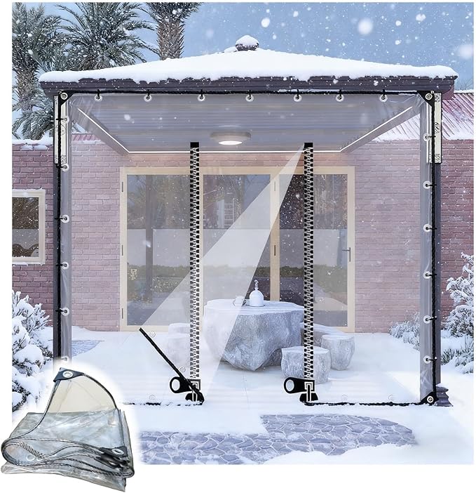 Transparent Tarpaulin Side Panels, Outdoor Clear Tarp Curtains