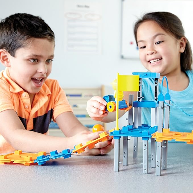 Learning Resources City Engineering and Design Building Set, Engineer STEM Toy, Construction Toys, 100 Pieces, Simple Machines Kids, Ages 5+