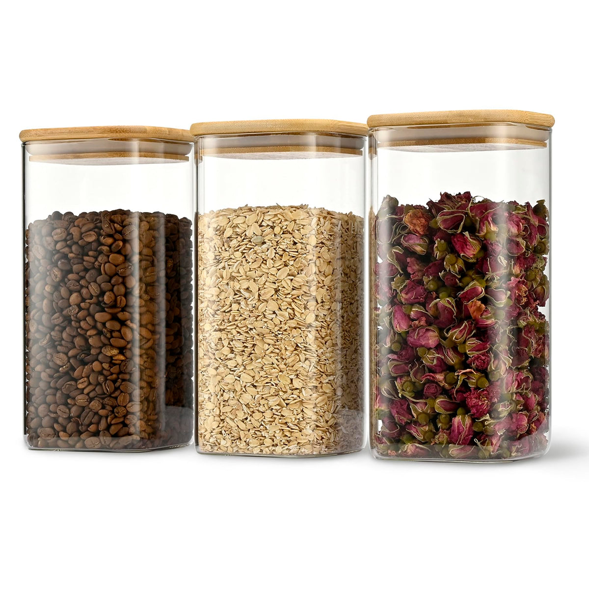 D2scrma 115oz/3.6Qt/3400ml Square Glass Storage Containers with Lids 2-Pack