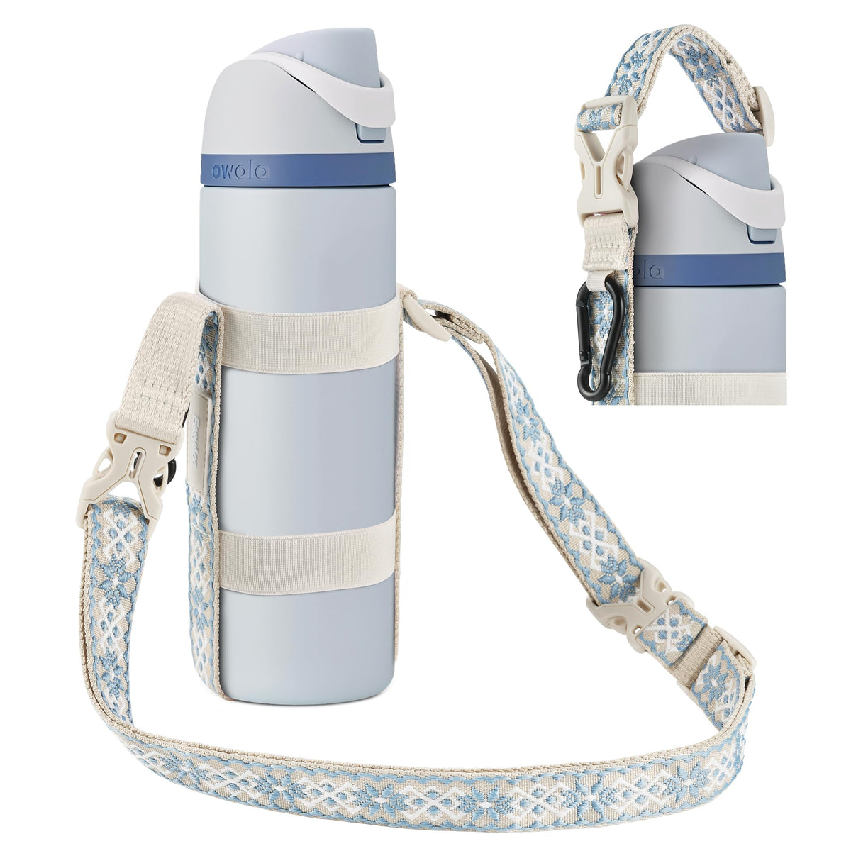 EasyAcc Water Bottle Holder Strap Sling, for Owala FreeSip 24 32 40 oz, Hydro Flask, Cirkul, Yeti, Stanley Flip, Universal Water Bottles, with Carabiner, for Walking Curise Travel (Bottle Excluded)
