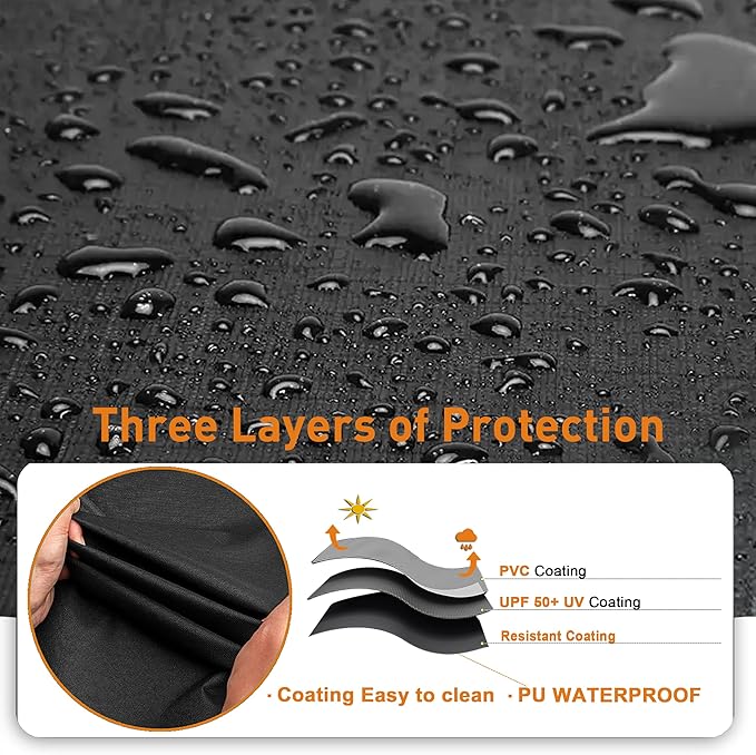 Kinetrail Grill Cover, Universal 52" BBQ Grill Cover for Outdoor Grill, Waterproof, Weather Resistant, Fade Resistant Gas Grill Cover with Adjustable Double Straps for Weber, Char-broil, Nexgrill, etc