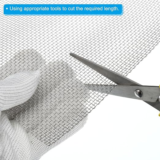 PATIKIL 40" L x 10" W Woven Wire Mesh, 10 Mesh 316L Stainless Steel Air Vent