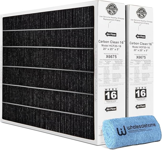 Lennox X6675 20x25x5 Air Filter, Lennox Healthy Climate Carbon Clean Merv 16