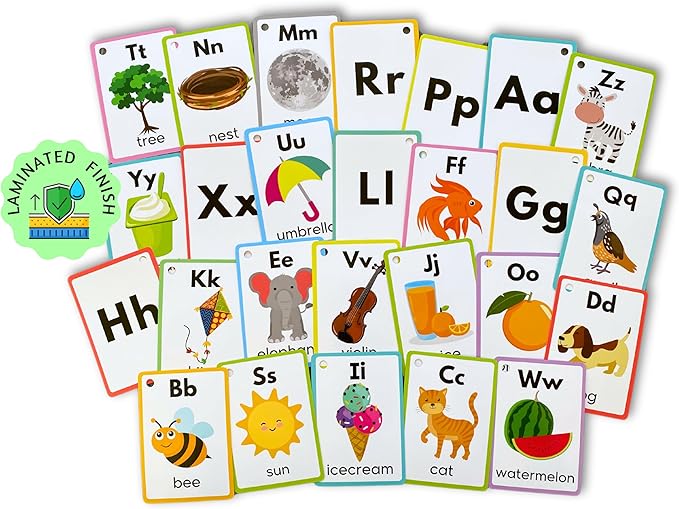 English Alphabets Flash Cards (Animated Images)