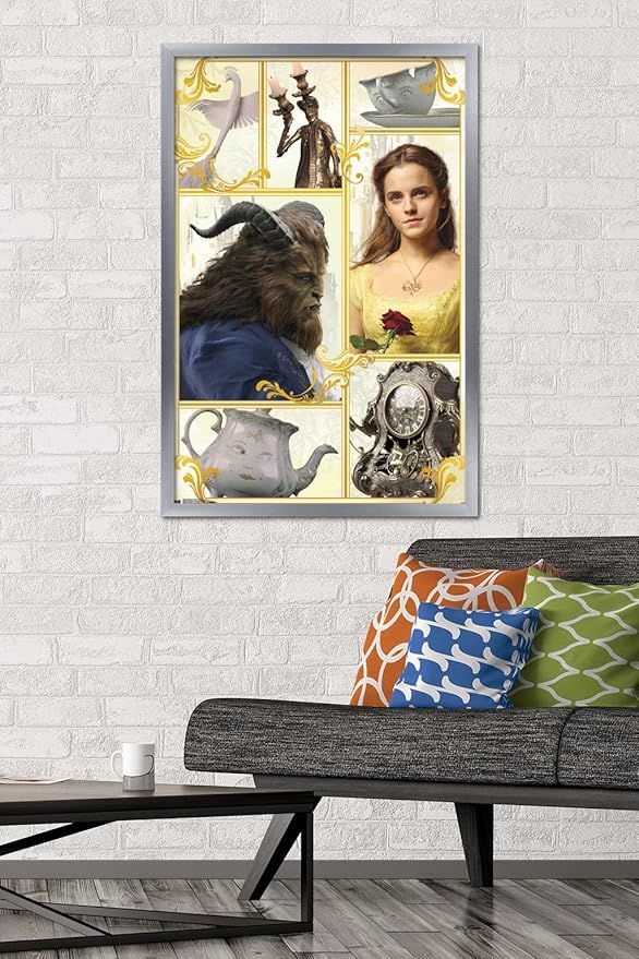 Trends International Disney Beauty And The Beast - Group Wall Poster, 22.375" x 34", Silver Framed Version
