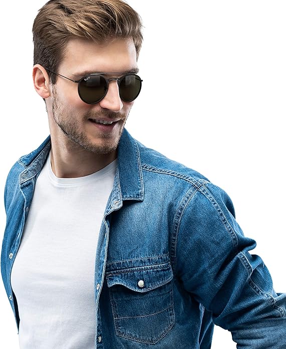Ray-Ban Unisex Rb3647n Double Bridge Round Sunglasses