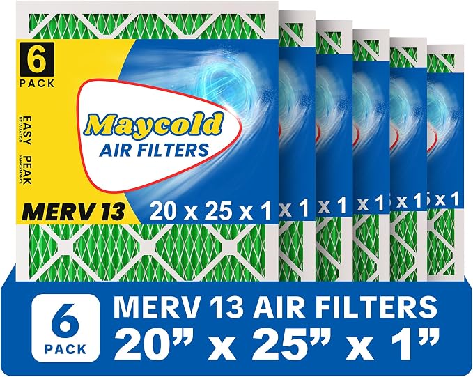 Maycold MERV 13 20x25x1 Air Filter, High-Efficiency Pleated AC & Furnace Filters