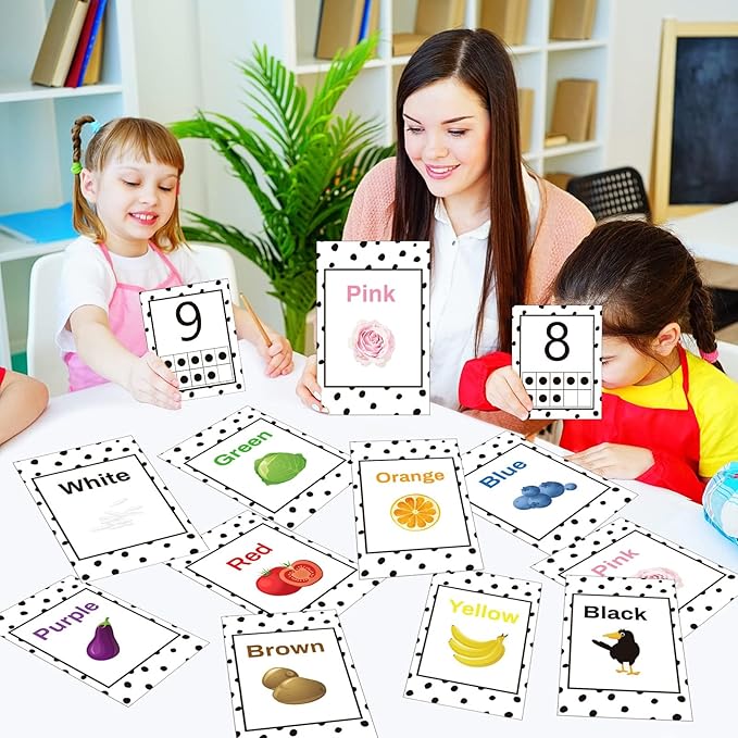 67 PCS Classroom Alphabet Number Educational Poster Cards with Weather Shape Color Learning Cards Decorations, Black and White Polka Dot Bulletin Board Letter, School Home Wall Decor for Teacher