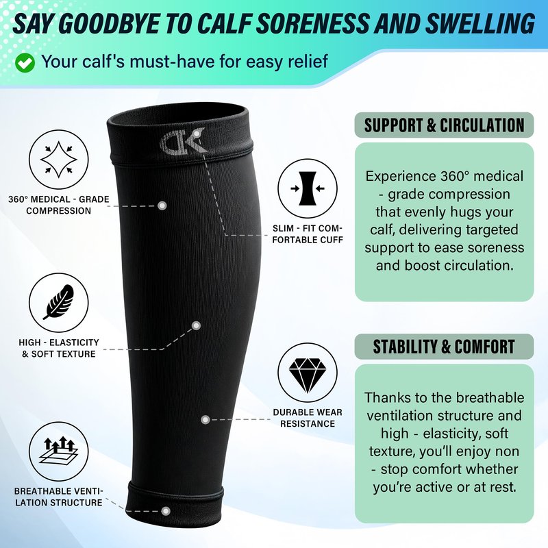 CHARMKING Calf Compression Sleeve for Women & Men Circulation (3 Pairs) 15-20 mmHg - Best Athletic for Running, Cycling, Support - Boost Performance (L/XL, Beige)