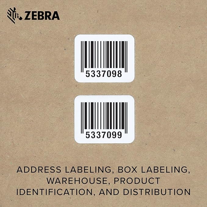 Zebra 1.25 x 1 in Direct Thermal Paper Labels Z-Perform 2000D Permanent Adhesive Shipping Labels 1 in Core 6 rolls 10031633SP