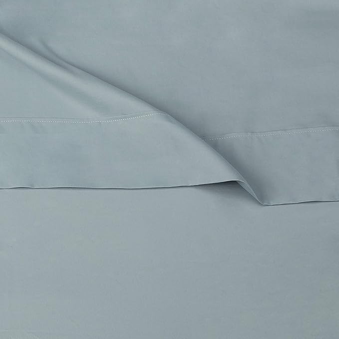 Amazon Basics Lightweight Super Soft Easy Care Microfiber 3 Piece Bed Sheet Set with 14-Inch Deep Pockets, Twin XL, Spa Blue, Solid (Pack of 4)
