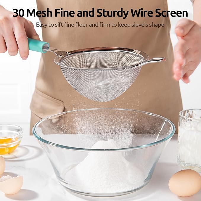 U-Taste Medium Fine Mesh Strainer: 18/8 Stainless Steel 4.73in 30 Mesh Kitchen