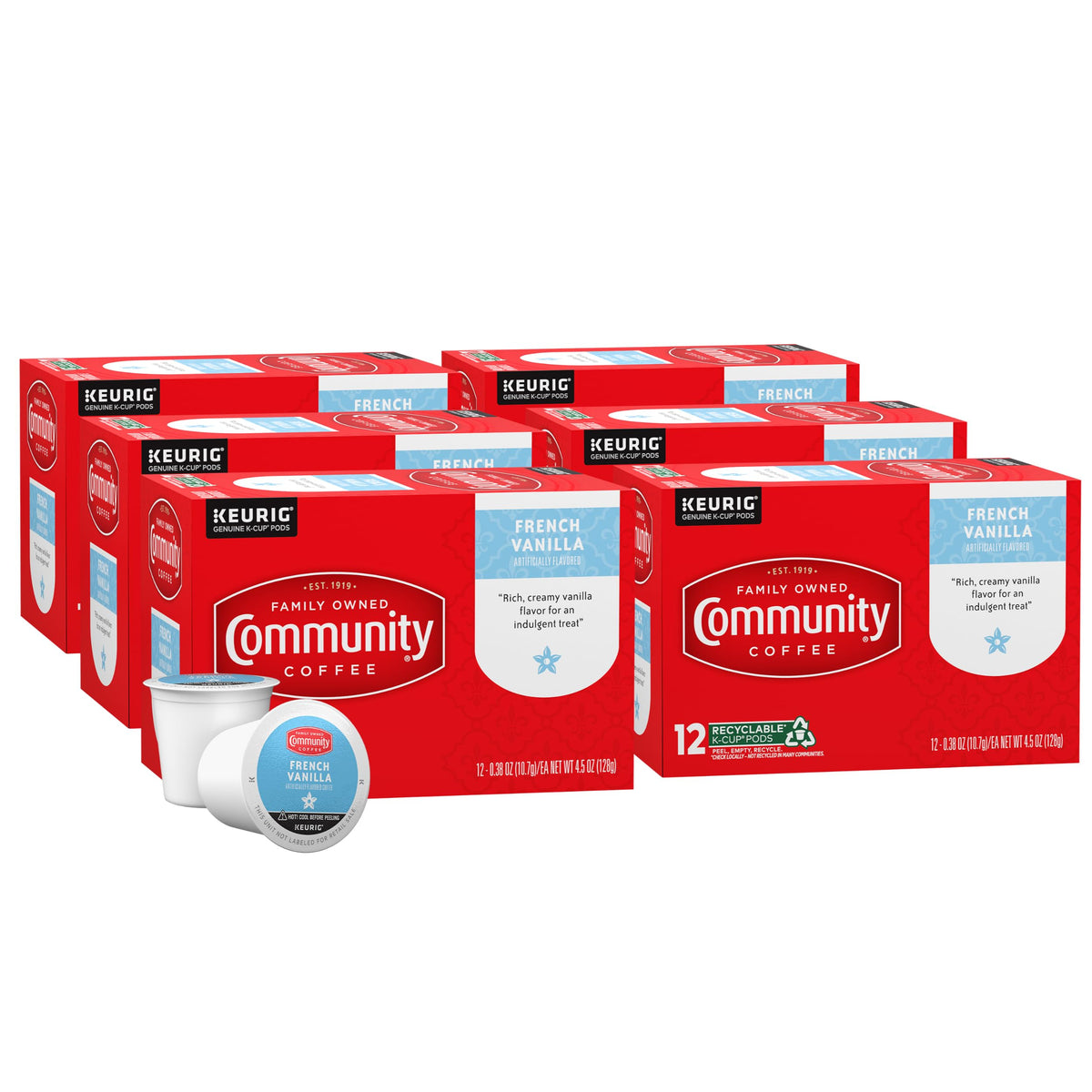 Community Coffee Grandma's Sugar Cookie Keurig K-Cup Pods, Limited Edition Holiday Flavor, Natural Ingredients, 10 Count (Pack of 6)