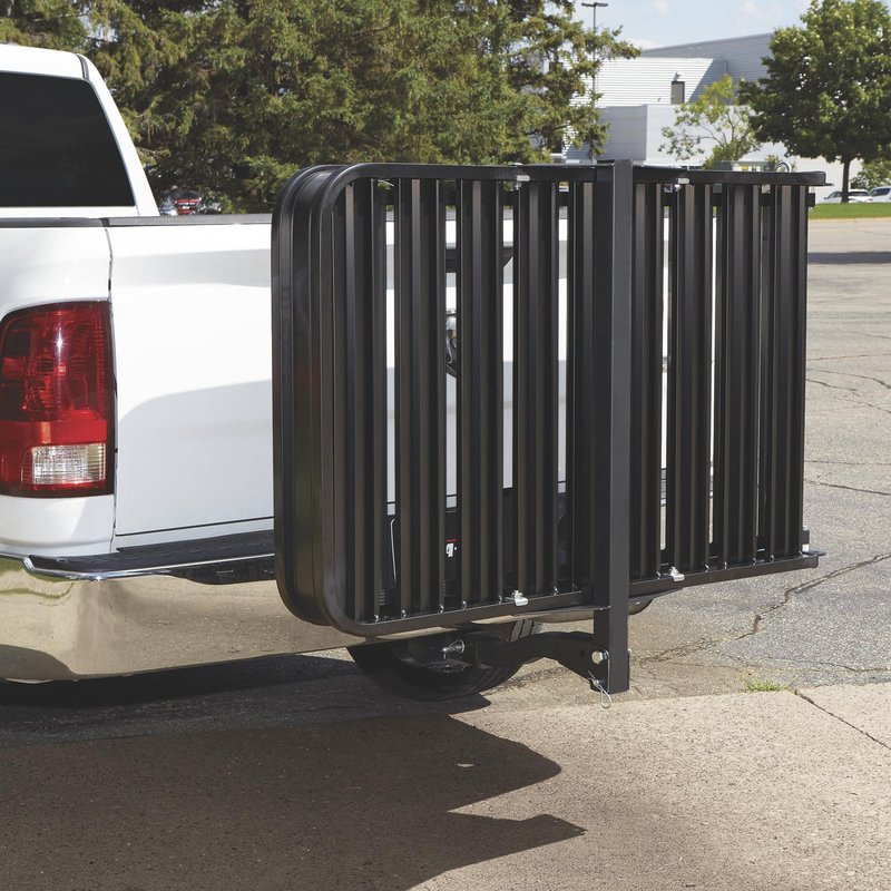 Ultra-Tow Aluminum Hitch Cargo Carrier with Ramp - 500-Lb. Capacity, Black, 60in. x 30in. x 4in.