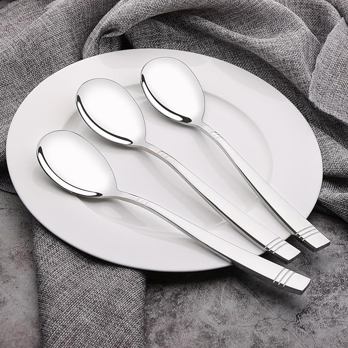 Yesdate Large Stainless Steel Serving Spoons, 6-Piece Set