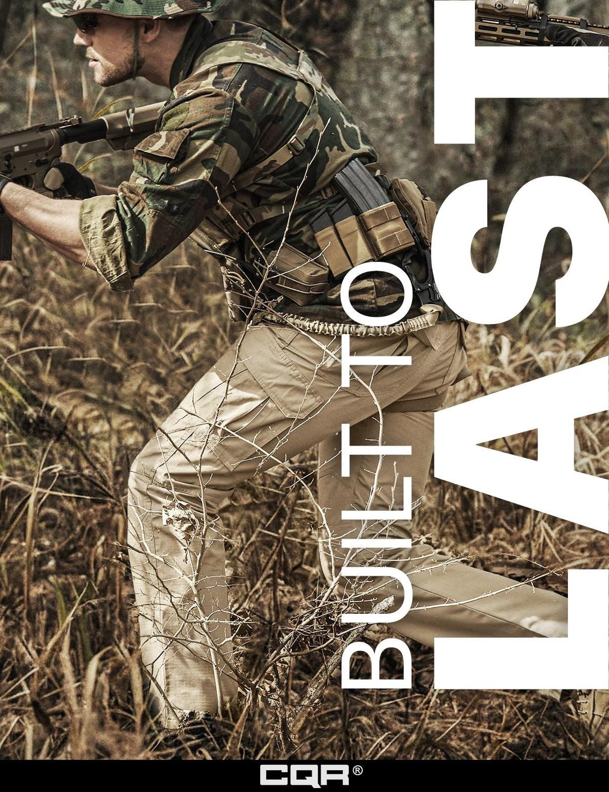 CQR Men's Tactical Pants, Water Resistant Ripstop Cargo Pants, Lightweight EDC Work Hiking Pants, Outdoor Apparel, Raider Khaki, 42W x 32L