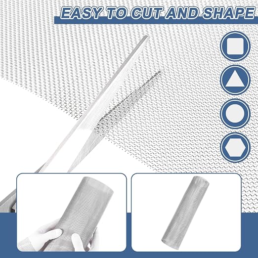 uxcell 20 Mesh 39" x 12" Woven Wire Mesh, 304 Stainless Steel Air Vent Filter