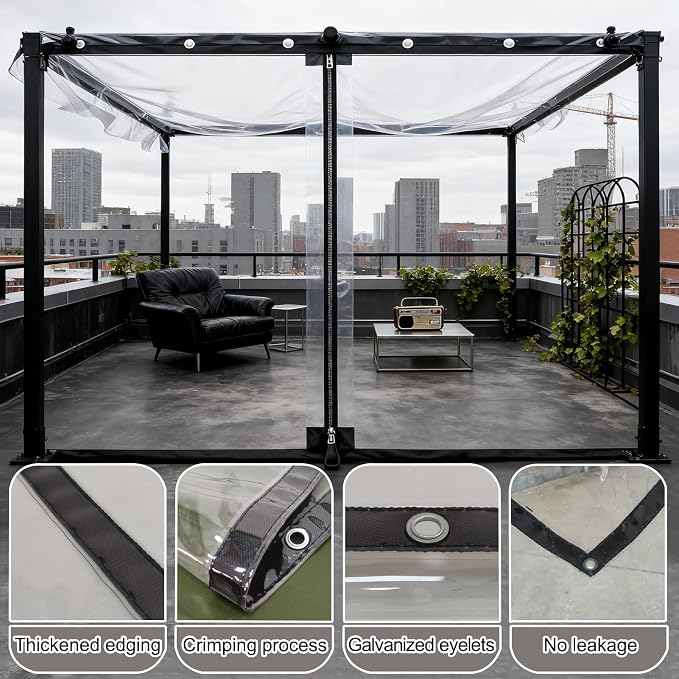 Curtain Patio Enclosure, Water Proof PVC Curtains