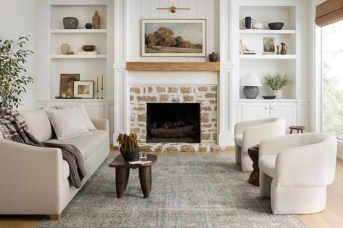 Loloi Chris Loves Julia Jules Collection JUL-08 Emerald/Antique Ivory 2'-6'' x 7'-6'', .13" Pile Height, Runner Rug