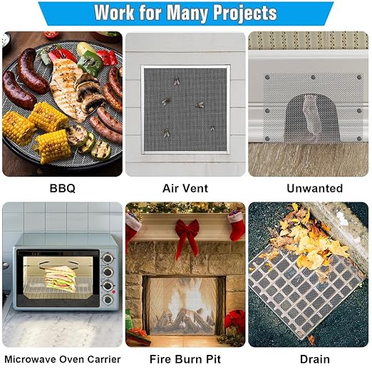 Valchoose 1 Piece Woven 304 Stainless Steel Mesh 14.6" X11.4", Hard & Never
