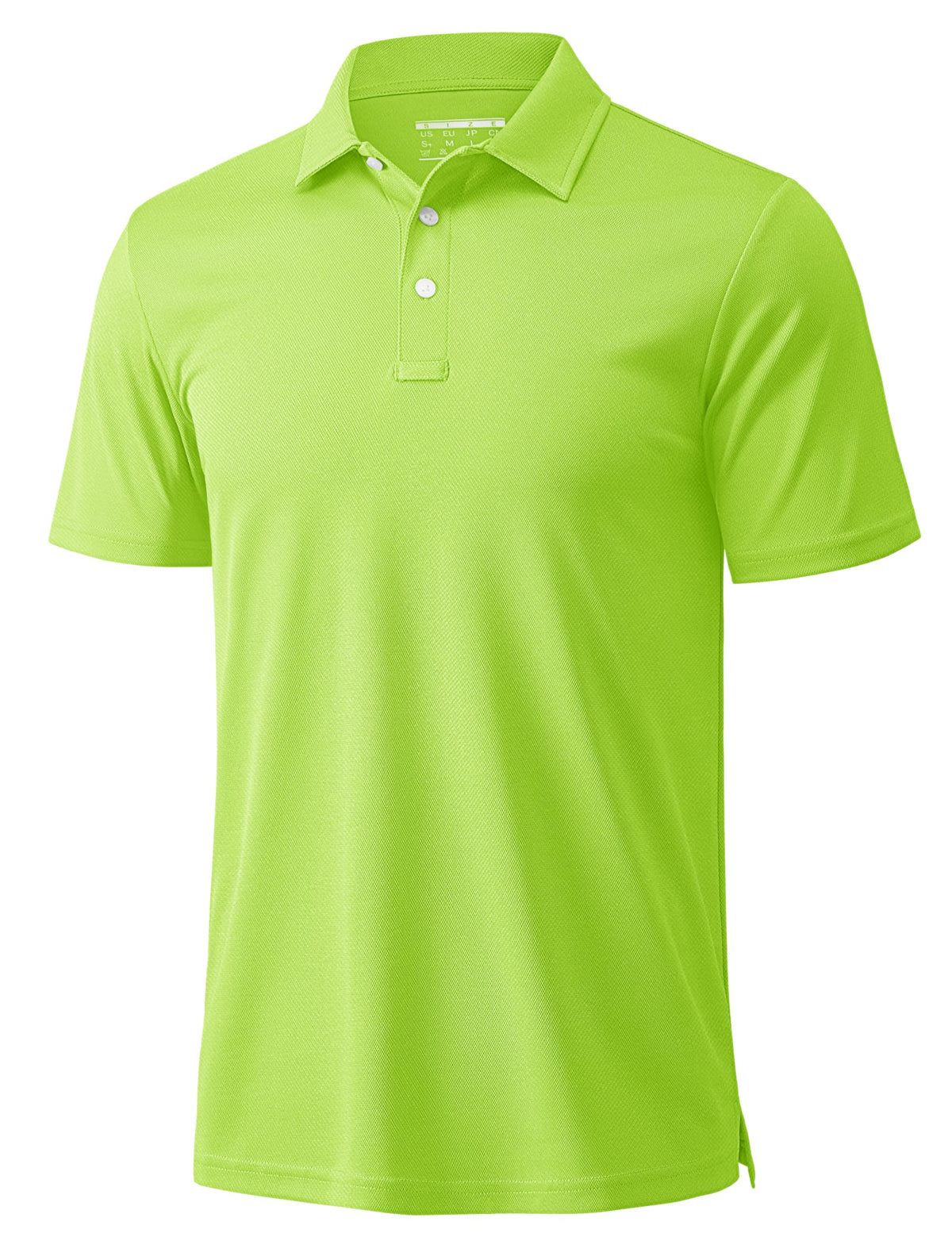 MAGCOMSEN Polo Shirts for Men Dry Fit Lightweight Active Golf Polos Short Sleeve Moisture Wicking Collared Shirt Fluorescent Green