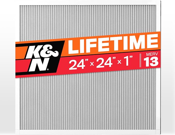K&N 24X24X1 HVAC Furnace Air Filter, Lasts a Lifetime, Merv 13, the Last HVAC