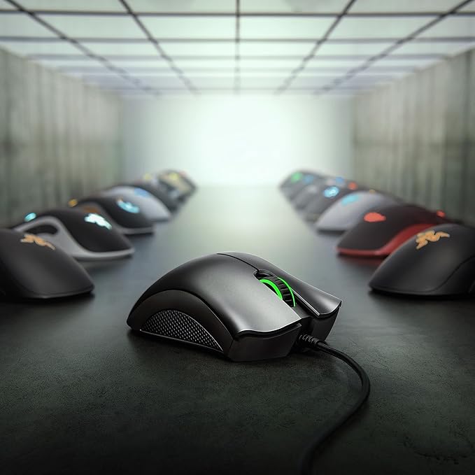 Razer DeathAdder Essential Gaming Mouse: 6400 DPI Optical Sensor - 5 Programmable Buttons - Mechanical Switches - Rubber Side Grips - Mercury White,(Pack of 10)