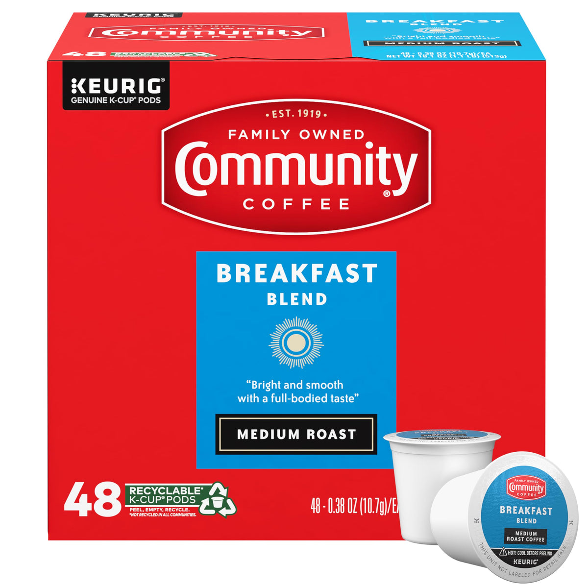 Community Coffee Grandma's Sugar Cookie Keurig K-Cup Pods, Limited Edition Holiday Flavor, Natural Ingredients, 10 Count (Pack of 6)