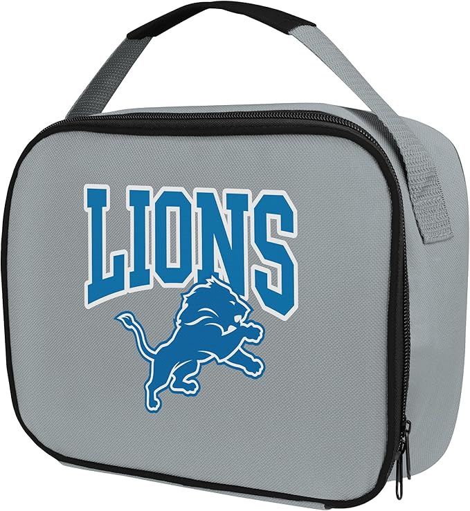 FOCO NFL Unisex-Adult Officially Licensed Wordmark Team Color Big Logo Football Zip Closure 7L Lunch Bag - Detroit Lions
