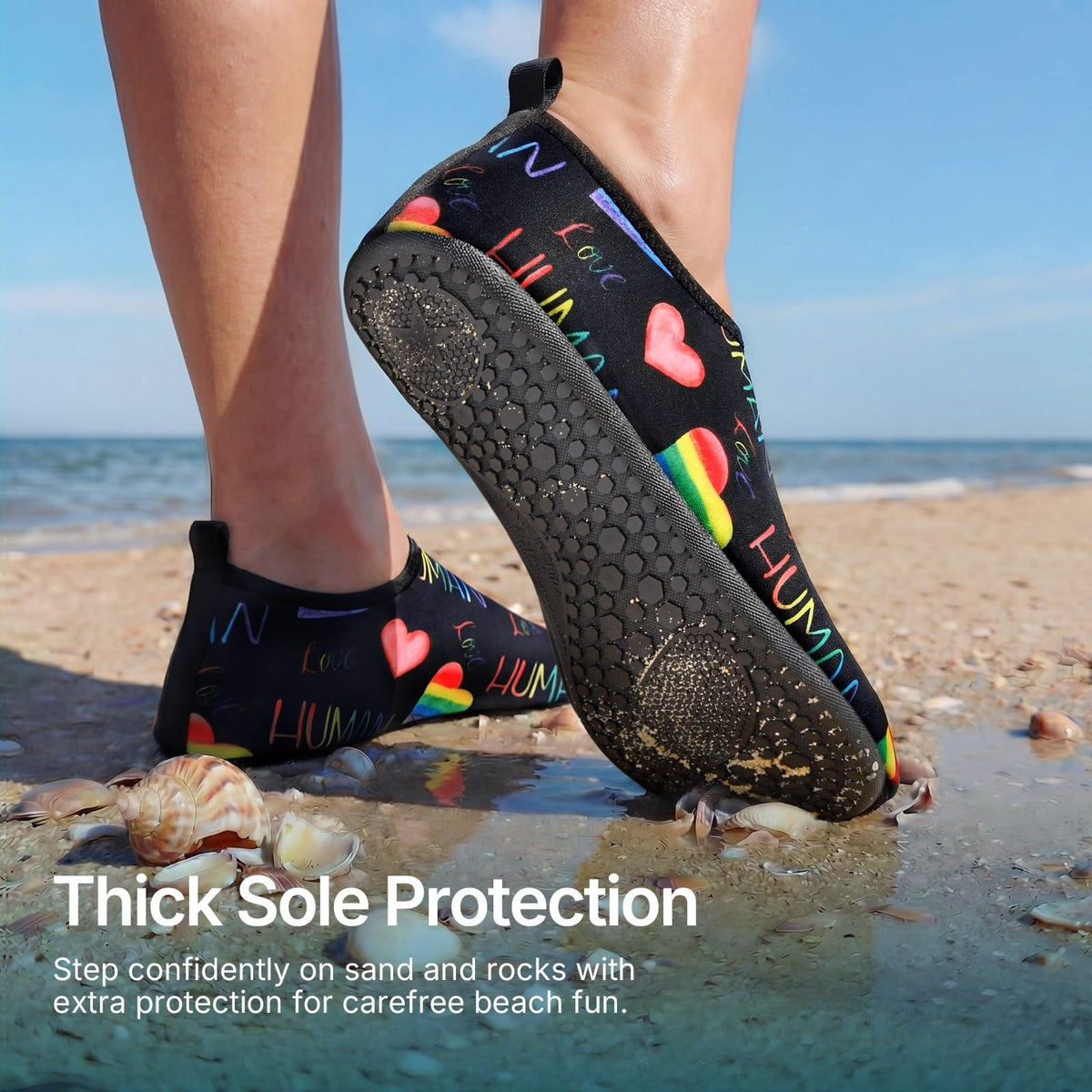 ATHMILE Water Shoes Women Men Barefoot Aqua Socks Quick-Dry for Beach Swim Pool Yoga Camping Cruise Surf Sport
