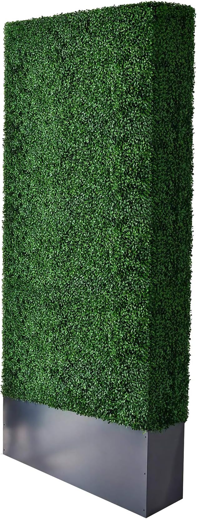 AGPL Upgraded Artificial Boxwood Hedge Wall with Dark Grey Stainless Steel Planter Outdoor Backdrop Privacy Screen,Patio,Balcony,Restaurant,Garden,Party Décor (96" Height 48" Width 12" Deep)