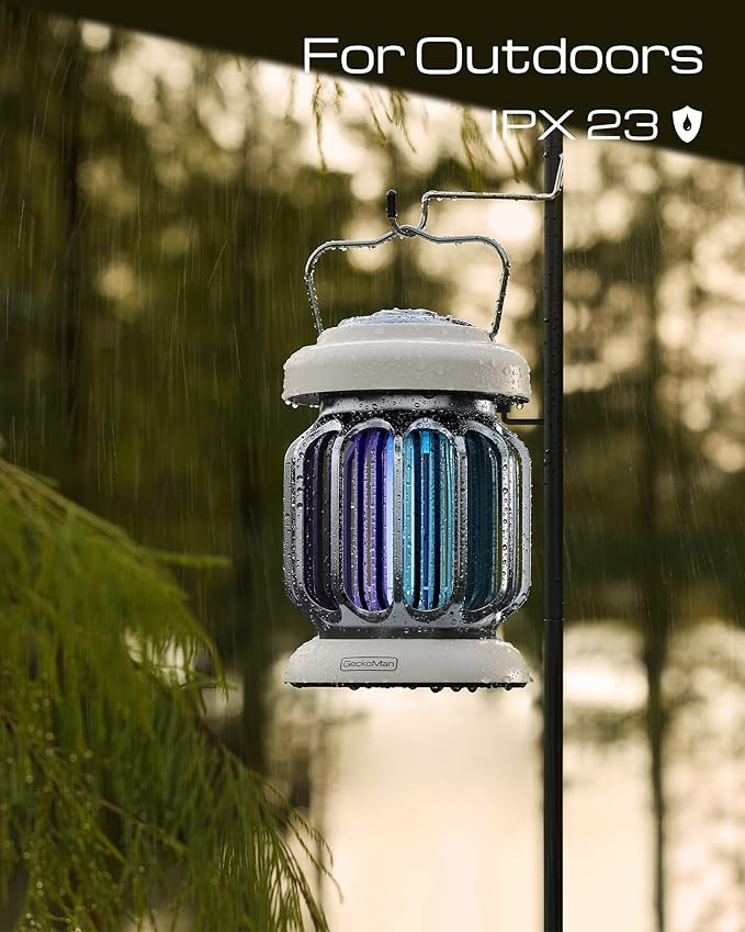 GeckoMan Hybrid Spectrum, Dusk-to-Dawn Bug Zapper Outdoor Bug Zapper Indoor Mosquito Repellent Outdoor Patio Mosquito Zapper Fly Zapper Fruit Fly Trap for Indoors Killer with Light Sensor