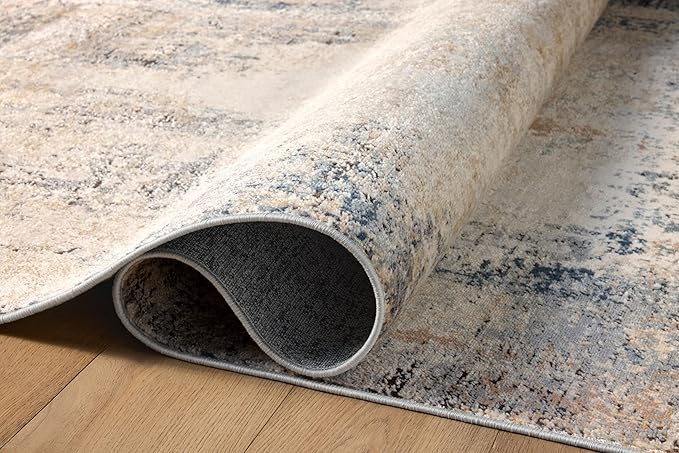 Loloi Teagan Collection TEA-08 Ivory/Mist 2'-8" x 13' Runner Rug, Large, Soft Neutral Rug, High-Traffic for Living Room, Bedroom, Home Office, Dining Area