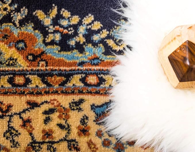 Unique Loom Reza Collection Traditional Persian Style Area Rug, 2 ft 7 in x 10 ft, Navy Blue/Ivory