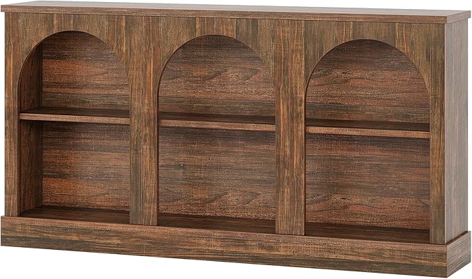 Tribesigns TV Consoles with Storage Cabinets, Television Stand for 55/60/65 Inch TV, Farmhouse Media Entertainment Center Stand for Living Room, Dark Brown