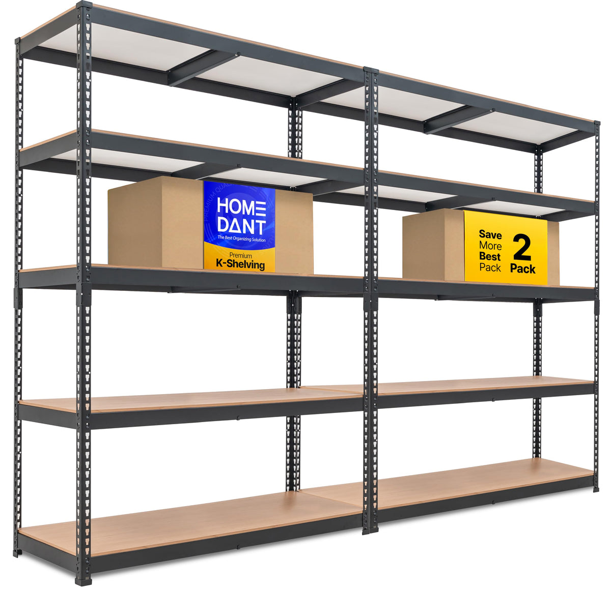 HOMEDANT White 28" W 5 Tier Storage Shelves Garage Shelving Unit Metal