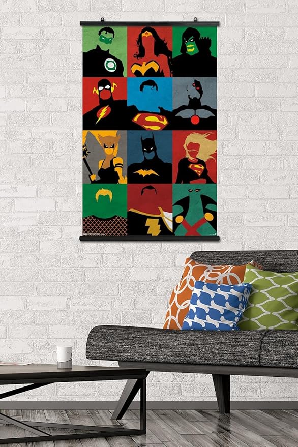Trends International DC Comics - Justice League - Minimalist Wall Poster, 22.375" x 34", Premium Poster & Clip Bundle