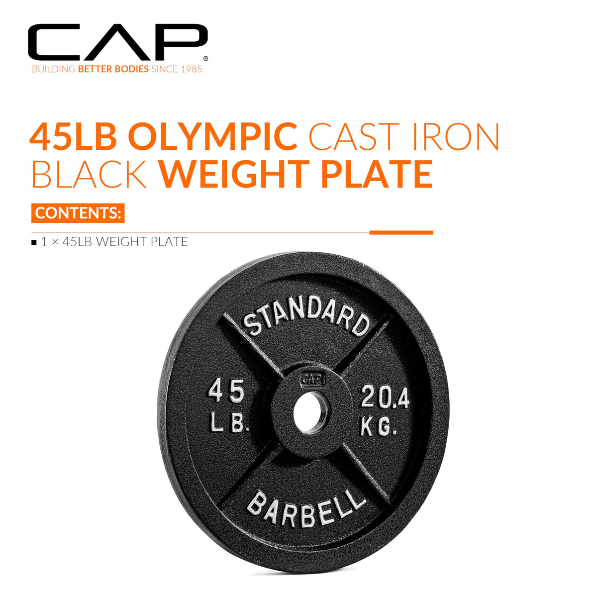 CAP Barbell 2-Inch Olympic Grip Plate, 45-Pounds