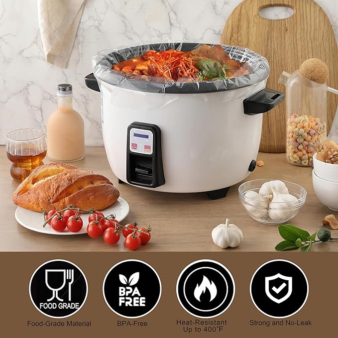 20 Pack Slow Cooker Liners for Crock Pot, Fits 3-8 Quarts (13"x 21")