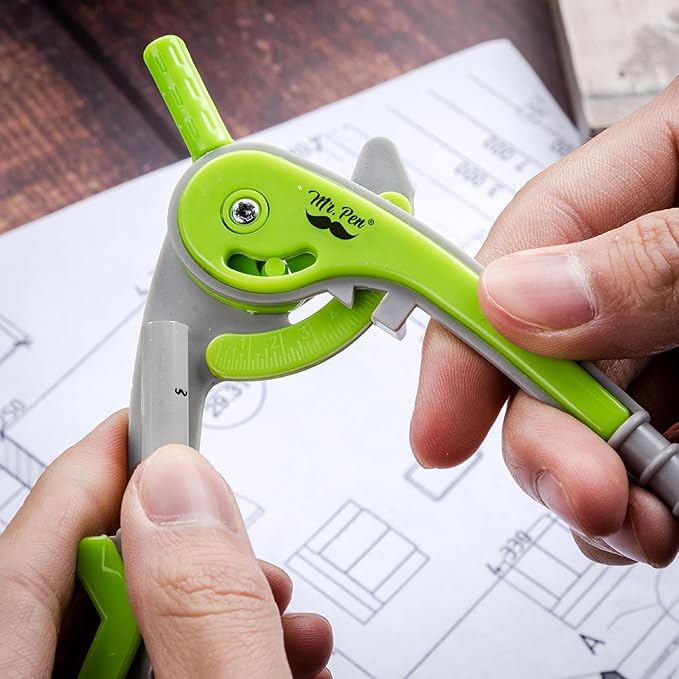 Mr. Pen- Compass and Protractor Set, Math Compass for Geometry and Drawing