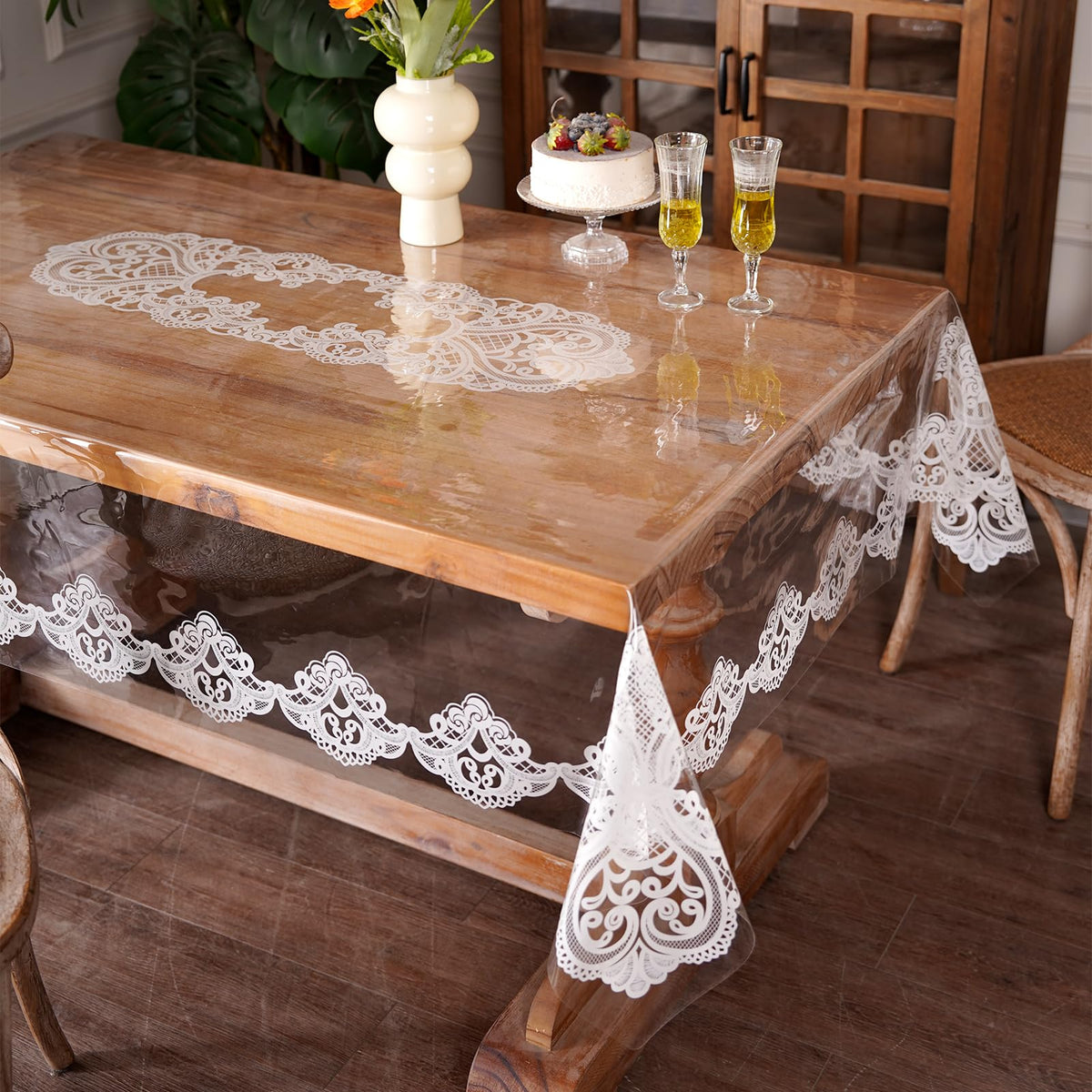 Artbloss Clear Table Cover Protector Vinyl PVC Table Cloth, 55" x 120"