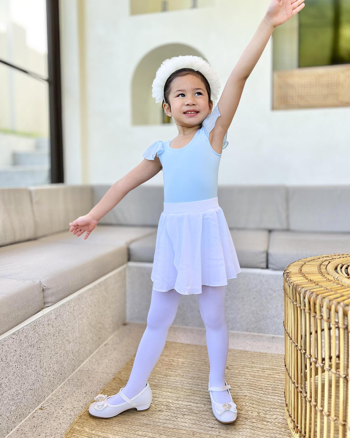 Stelle Girls' Ultra Soft Pro Dance Tight/Ballet Footed Tight(Toddler/Little Kid/Big Kid),WT,XS White
