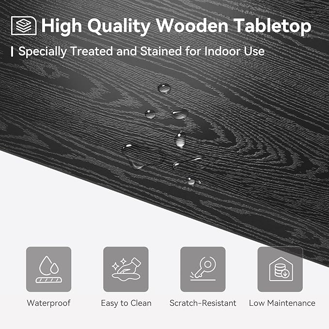LITTLE TREE 63-Inch Home Bar Table, 2-Tier Storage Shelf Mini Bar Unit, Kitchen Pub Table, Small Indoor Bar Counter, Black