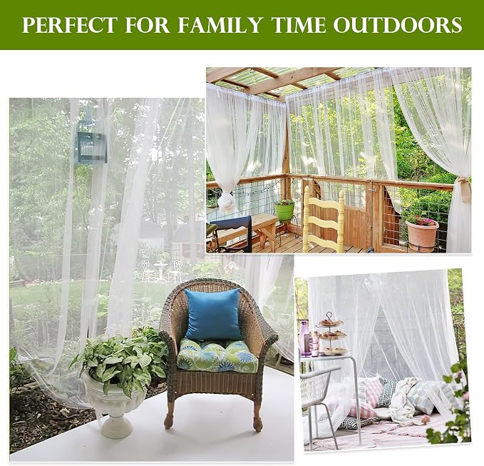 RYB HOME 2 Panels Garden Netting Size Adjustable Porch Screen Mesh Outdoor